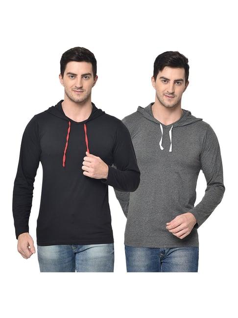 vimal jonney multicolor hooded t-shirt - pack of 2