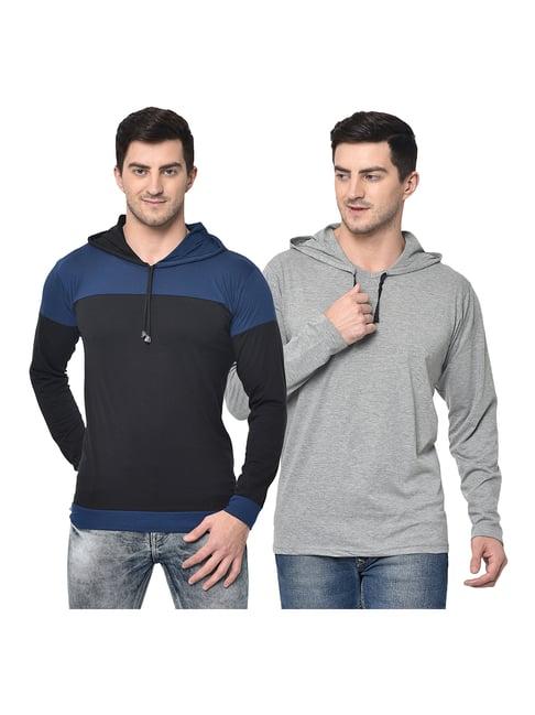 vimal jonney multicolor hooded t-shirt - pack of 2