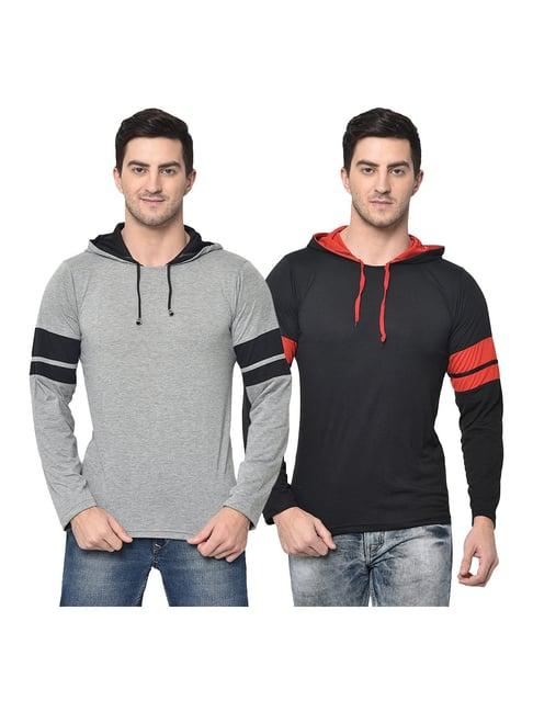 vimal jonney multicolor hooded t-shirt - pack of 2