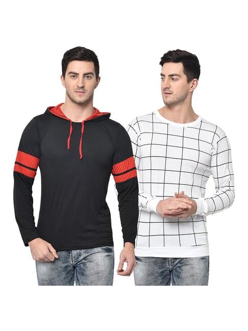 vimal jonney multicolor hooded t-shirt - pack of 2