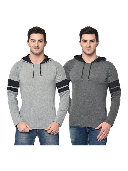 vimal jonney multicolor hooded t-shirt - pack of 2