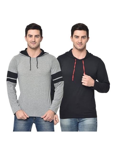 vimal jonney multicolor hooded t-shirt - pack of 2