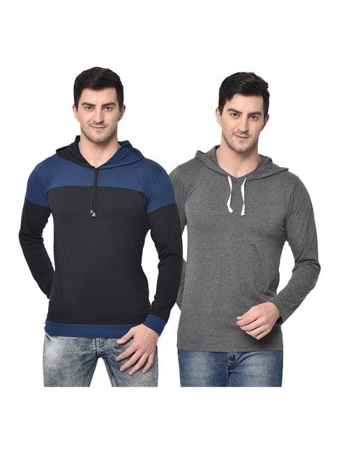 vimal jonney multicolor hooded t-shirt - pack of 2