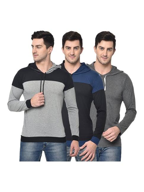 vimal jonney multicolor hooded t-shirt - pack of 3