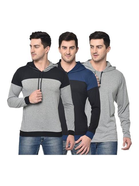 vimal jonney multicolor hooded t-shirt - pack of 3