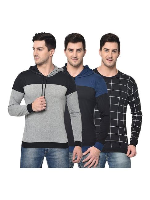 vimal jonney multicolor hooded t-shirt - pack of 3