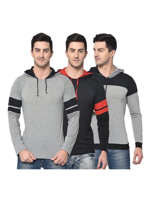 vimal jonney multicolor hooded t-shirt - pack of 3