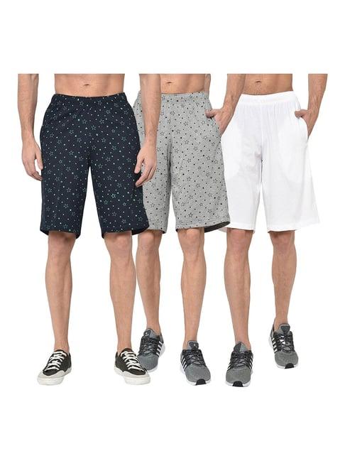 vimal jonney multicolor regular fit shorts - pack of 3