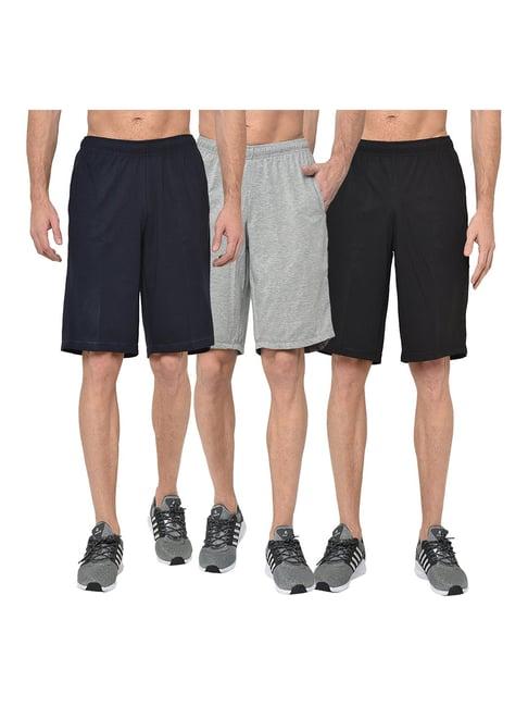 vimal jonney multicolor regular fit shorts - pack of 3