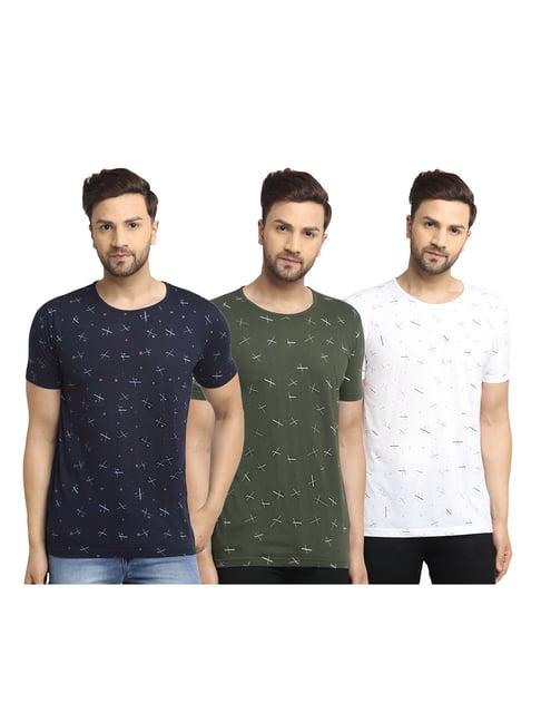 vimal jonney multicolor round neck t-shirt (pack of 3)