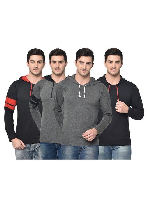 vimal jonney multicolor slim fit t-shirt (pack of 4)