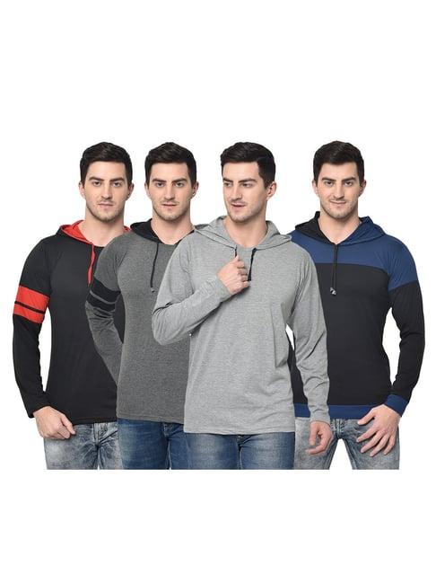 vimal jonney multicolor slim fit t-shirt (pack of 4)