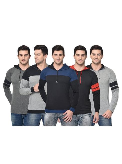 vimal jonney multicolor slim fit t-shirt (pack of 5)