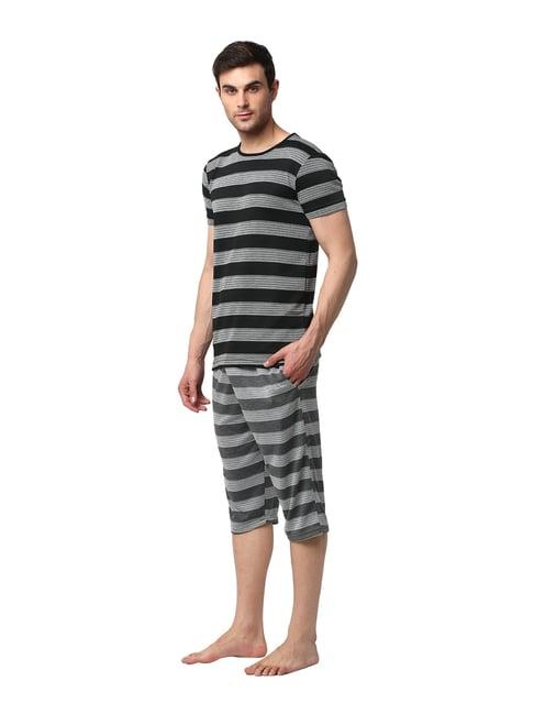 vimal jonney multicolor striped t-shirt & capris