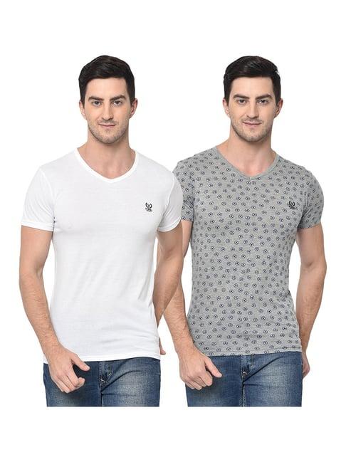 vimal jonney multicolor v neck t-shirt - pack of 2