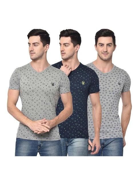 vimal jonney multicolor v neck t-shirt - pack of 3