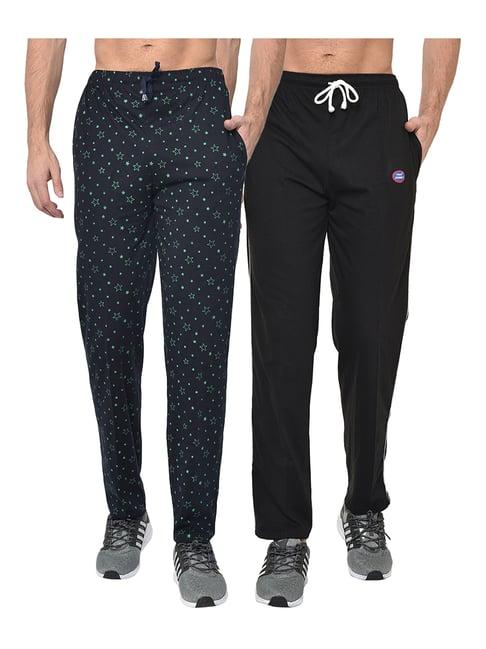 vimal jonney navy & black regular fit trackpants - pack of 2