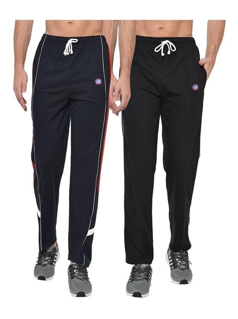 vimal jonney navy & black regular fit trackpants - pack of 2