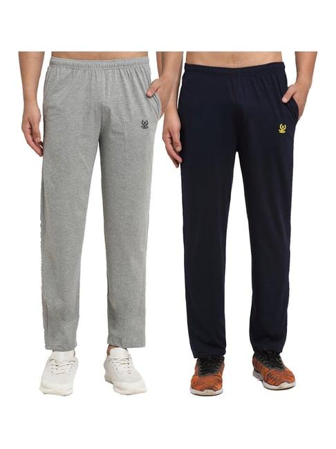 vimal jonney navy & grey regular fit trackpants - pack of 2