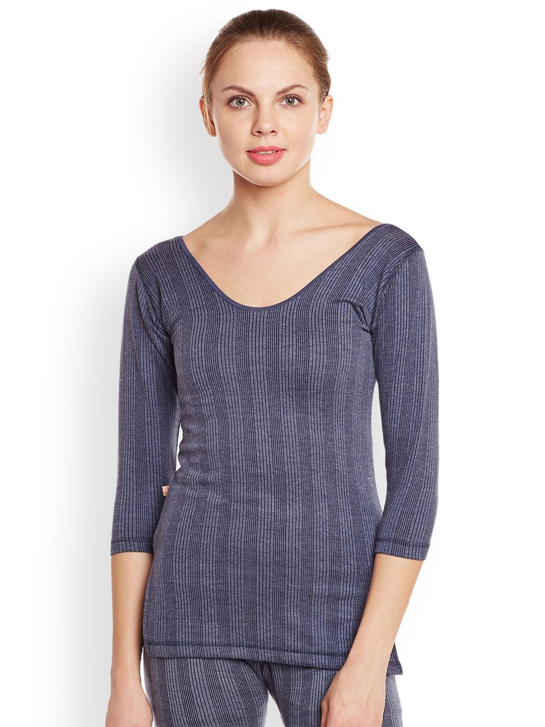 vimal jonney navy blue striped thermal top thermal_topnavy_001