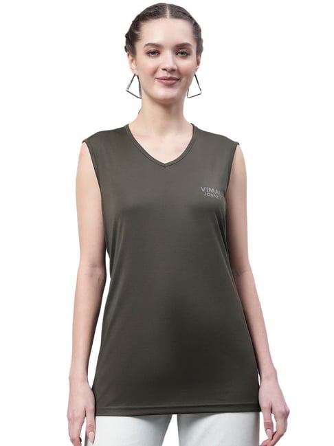 vimal jonney olive logo print t-shirt