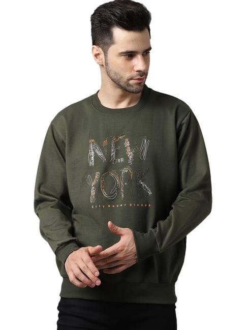 vimal jonney olive printed sweatshirt