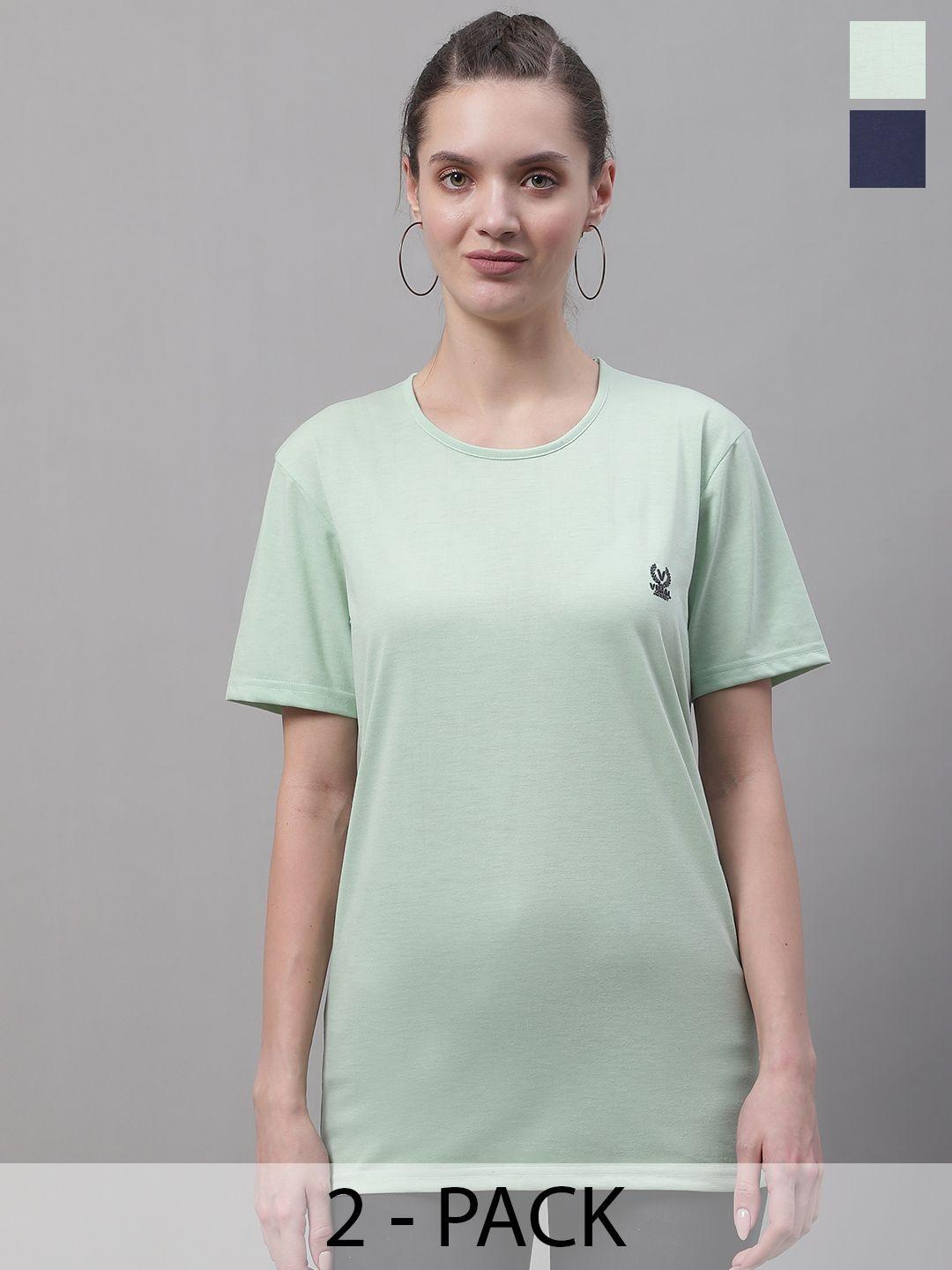 vimal jonney pack of 2 typography printed round neck longline cotton t-shirt