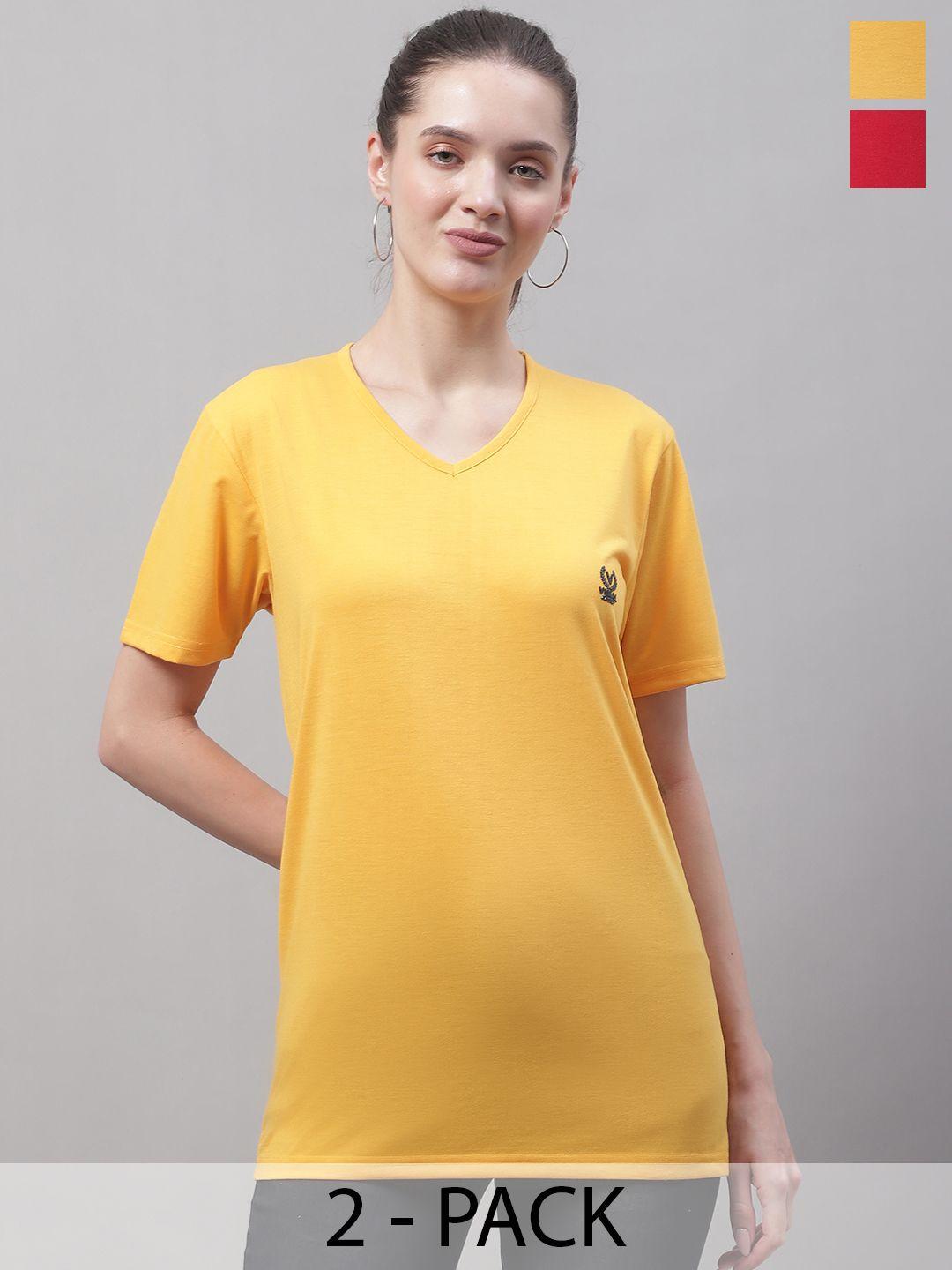 vimal jonney pack of 2 v-neck short sleeves cotton t-shirt