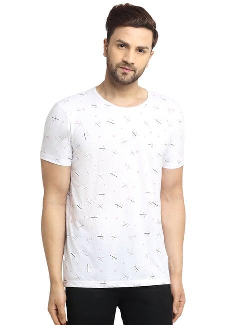 vimal jonney pearl white printed t-shirt