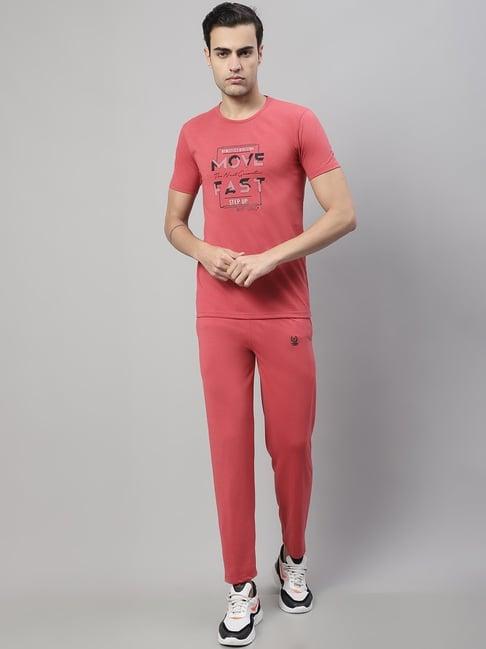 vimal jonney pink cotton regular fit printed sports sets