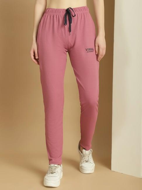 vimal jonney pink mid rise sports track pants