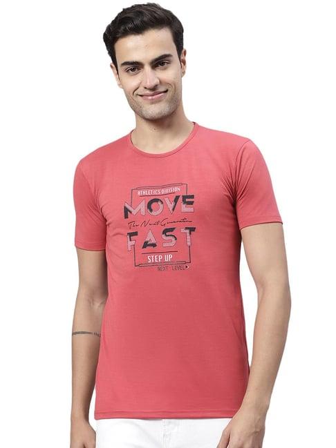 vimal jonney pink regular fit printed t-shirt