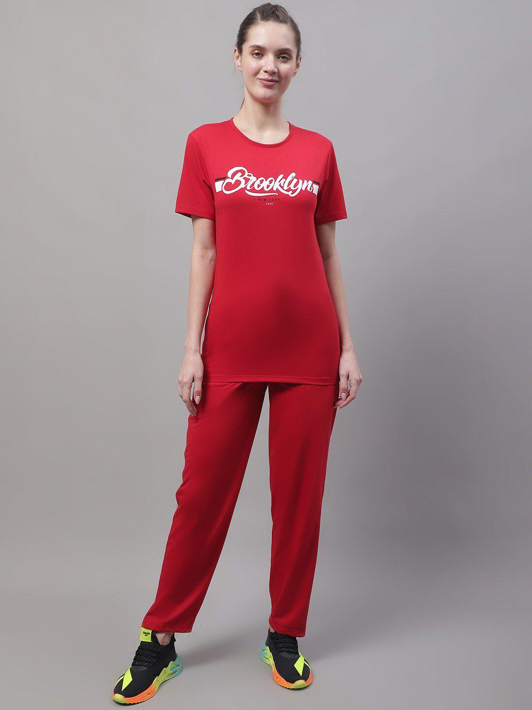 vimal jonney printed cotton t-shirt & track pants co-ords