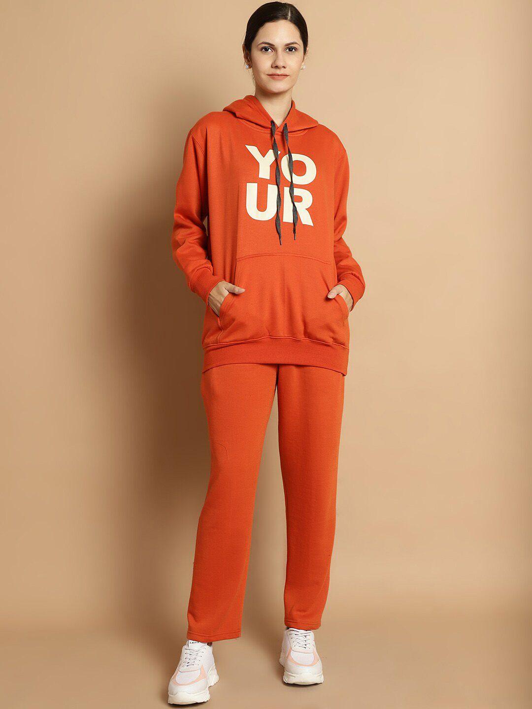 vimal jonney printed hooded cotton fleece sweatshirt with trouser