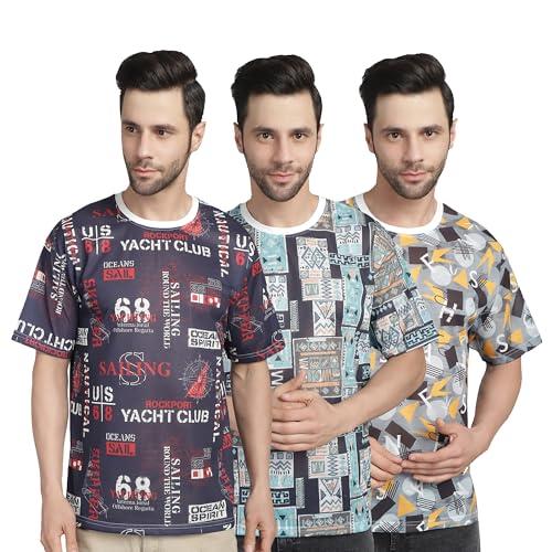 vimal jonney printed multicolor round neck cotton half sleeves tshirt for men(pack of 3)-vimal635004