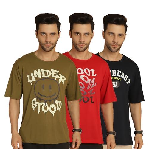 vimal jonney printed multicolor round neck cotton half sleeves tshirt for men(pack of 3)-vimal635030