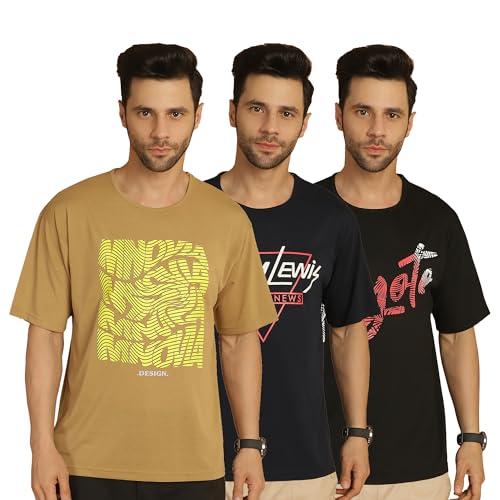 vimal jonney printed multicolor round neck cotton half sleeves tshirt for men(pack of 3)-vimal635081