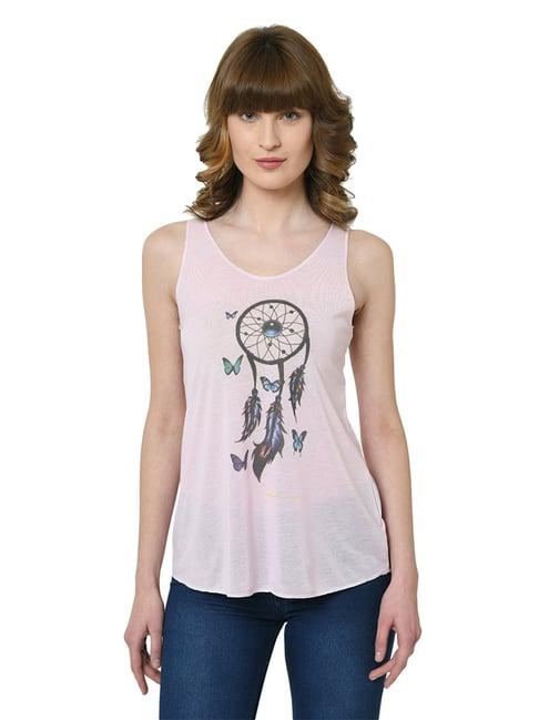 vimal jonney printed pink tank top