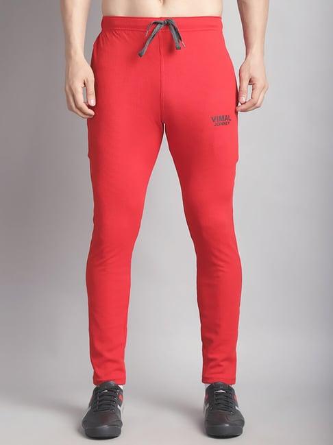 vimal jonney red regular fit trackpants