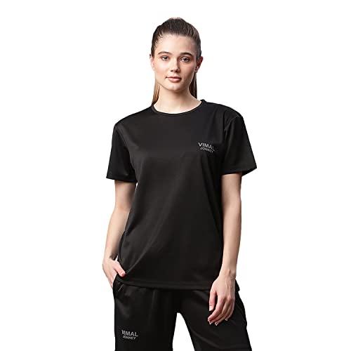 vimal jonney regular fit black women tshirts(pack of 1) vimal63013