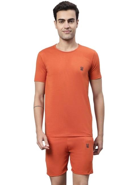 vimal jonney rust cotton regular fit tracksuit