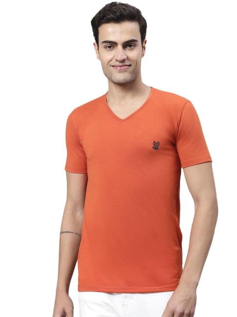 vimal jonney rust regular fit t-shirt