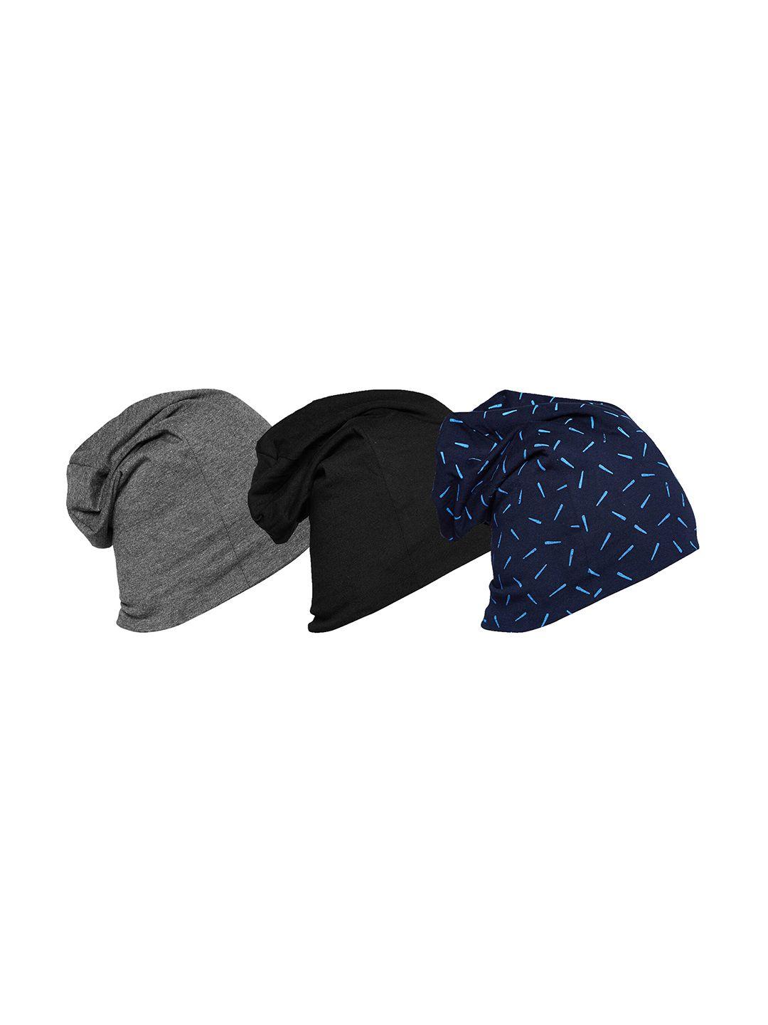 vimal jonney set of 3 multi printed beanie caps