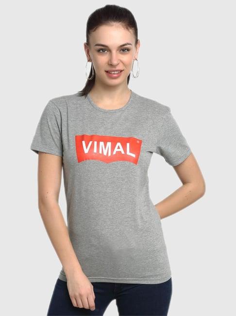 vimal jonney silver graphic print top