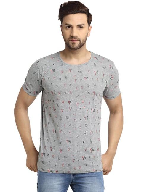 vimal jonney smoke grey printed t-shirt