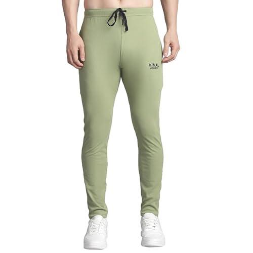 vimal jonney solid light green regular fit polyster lycra trackpant for men