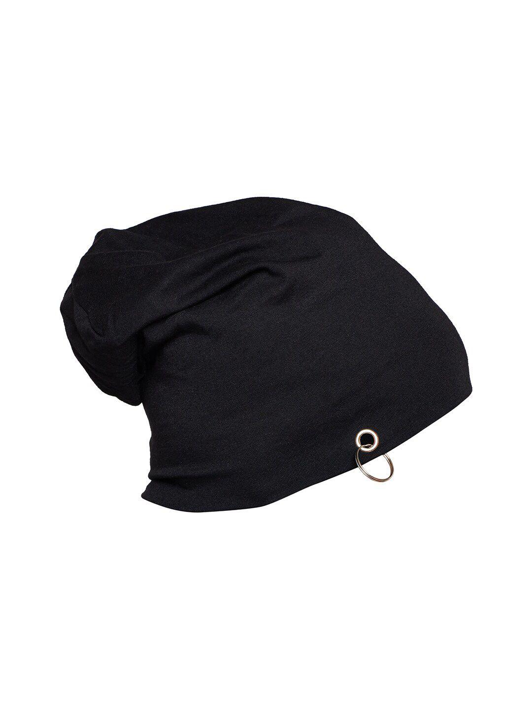 vimal jonney unisex black solid beanie cap