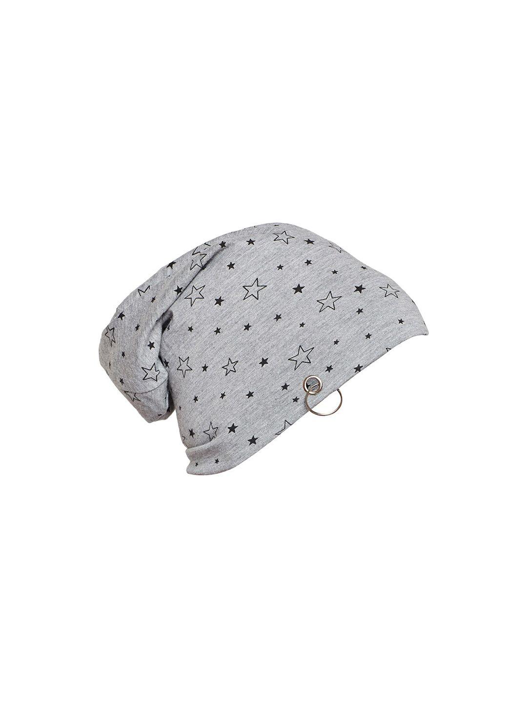 vimal jonney unisex grey printed beanie cap