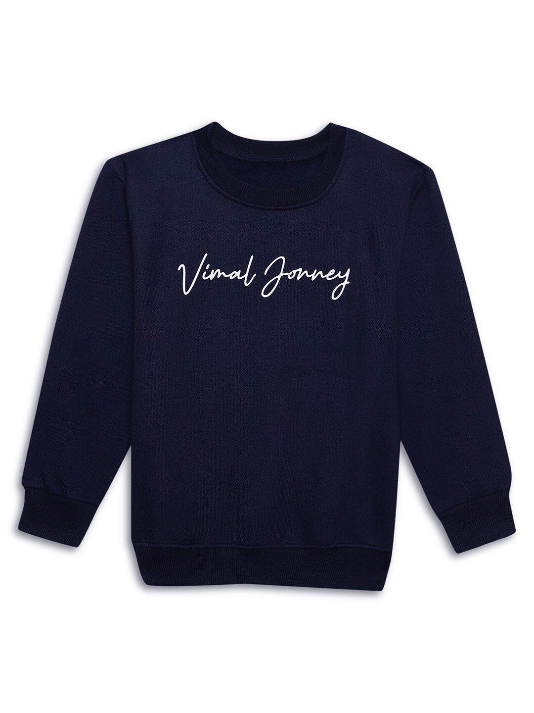 vimal jonney unisex kids navy blue printed sweatshirt