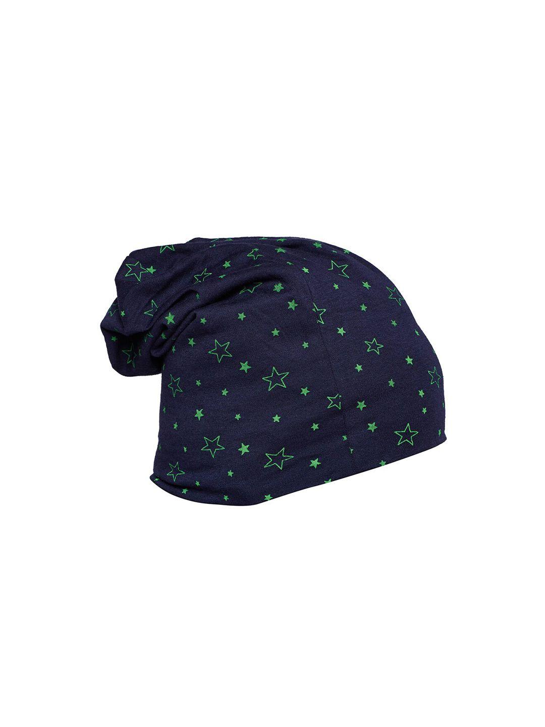 vimal jonney unisex navy blue & green printed beanie